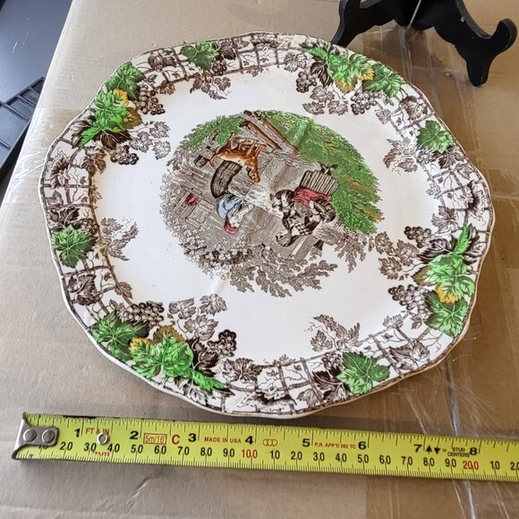 SPODE COPELAND SPODE'S BYRON SANDWICH PLATE IRONSTONE PLATTER BROWN +WHITE GUC - Picture 9 of 9